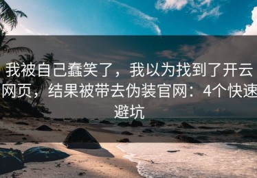 我被自己蠢笑了，我以为找到了开云网页，结果被带去伪装官网：4个快速避坑