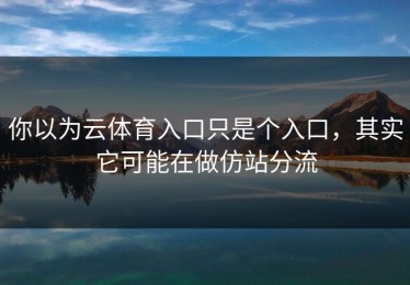 你以为云体育入口只是个入口，其实它可能在做仿站分流