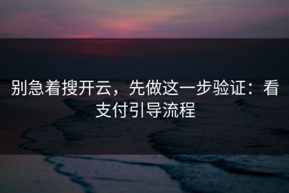别急着搜开云，先做这一步验证：看支付引导流程