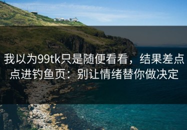我以为99tk只是随便看看，结果差点点进钓鱼页：别让情绪替你做决定