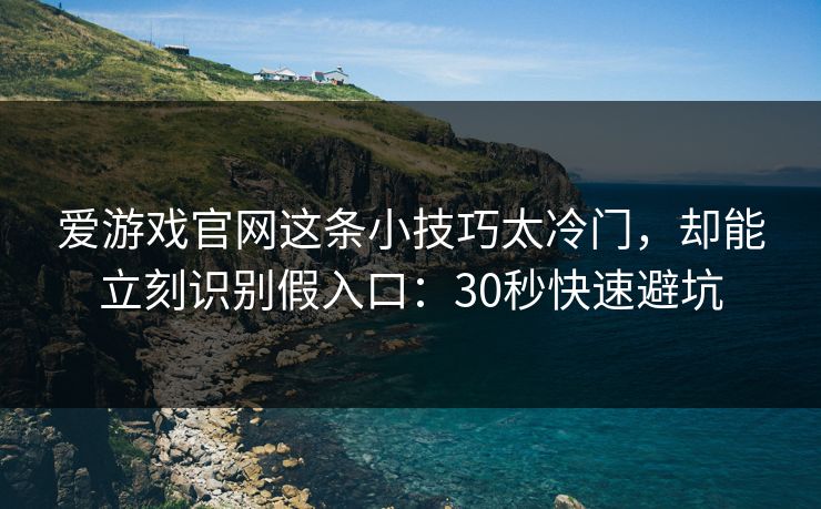 爱游戏官网这条小技巧太冷门，却能立刻识别假入口：30秒快速避坑